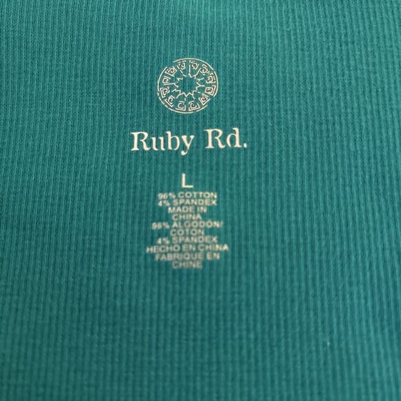 Womens Ruby RD Sleeveless Ribbed Tourquoise Jeweled Tank Size L - Picture 9 of 9